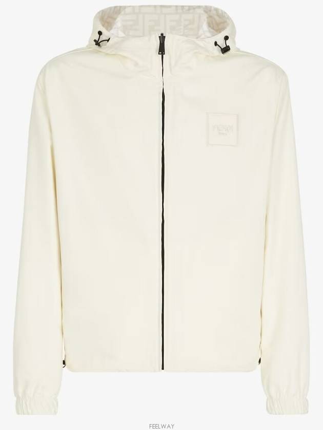 Men's Logo Pattern Reversible Windbreaker White - FENDI - BALAAN 3