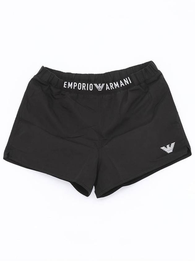 Logo Swim Shorts Black - EMPORIO ARMANI - BALAAN 2