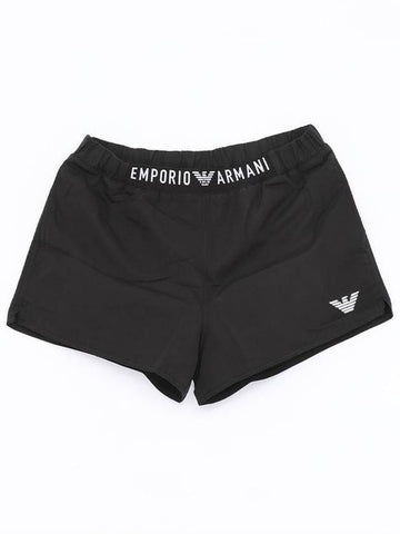 Logo Swim Shorts Black - EMPORIO ARMANI - BALAAN 1