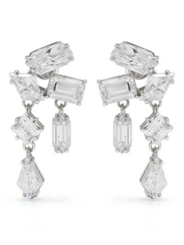 Women's Mesmera Drop Rhodium Earrings White - SWAROVSKI - BALAAN 1