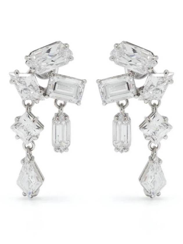 Women's Mesmera Drop Rhodium Earrings White - SWAROVSKI - BALAAN 1