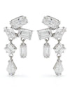 Women's Mesmera Rhodium Drop Earrings White - SWAROVSKI - BALAAN 1