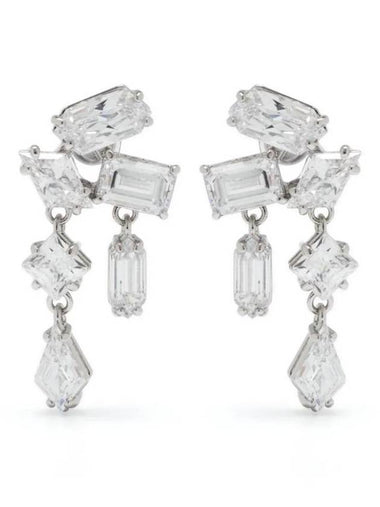 Women's Mesmera Drop Rhodium Earrings White - SWAROVSKI - BALAAN 1