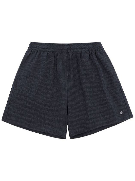 Runway Cotton Seersucker Shorts Charcoal - ULKIN - BALAAN 2