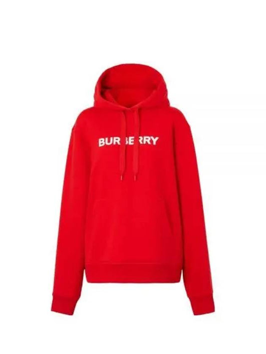 Women's Logo Print Cotton Hoodie Red - BURBERRY - BALAAN 2