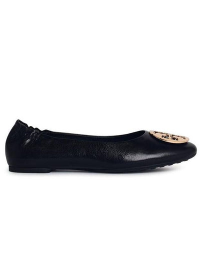 Logo Leather Ballerina Flat Black - TORY BURCH - BALAAN 2