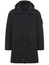 Polyester Micro Twill Long Down Parka Black - STONE ISLAND - BALAAN 2