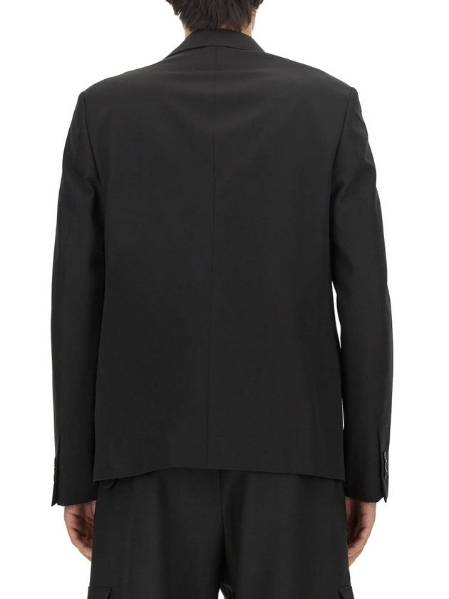 Relaxed Single Wool Blazer Jacket Black - OFF WHITE - BALAAN 4