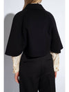 Volume Crop Double Breasted Virgin Wool Cape Black - MAX MARA - BALAAN 4