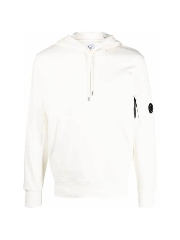 CP Company Lens Wappen Hooded Sweatshirt White 14CMSS023A0 - CP COMPANY - BALAAN 4