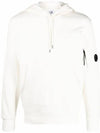 CP Company Lens Wappen Hooded Sweatshirt White 14CMSS023A0 - CP COMPANY - BALAAN 4