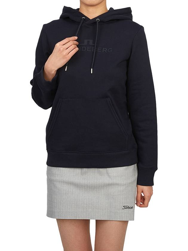 Alpha Logo Print Hoodie Navy - J.LINDEBERG - BALAAN 6