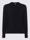 Hector Bow Virgin Wool Knit Top Navy - THOM BROWNE - BALAAN 3