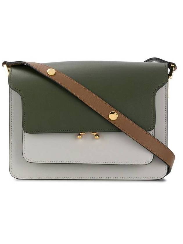 Color Block Medium Trunk Shoulder Bag Khaki - MARNI - BALAAN 1