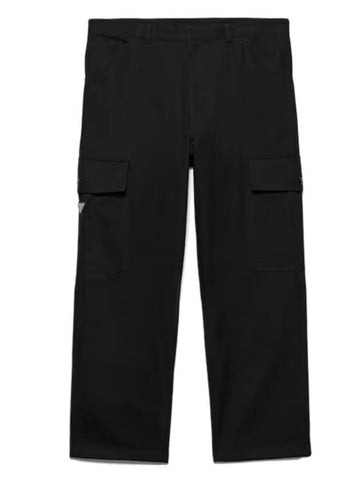 Cotton Straight Pants Black - PRADA - BALAAN 1