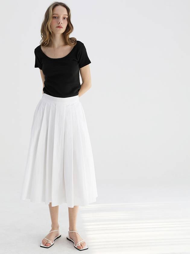 Banded pleated skirt WHITE - STAY WITH ME - BALAAN 3