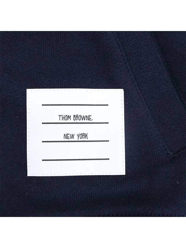 Engineered 4-Bar Stripe Loopback Jersey Knit Zip Up Hoodie Navy - THOM BROWNE - BALAAN 5