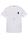 Logo Patch Short Sleeve T-Shirt White - STONE ISLAND - BALAAN 2