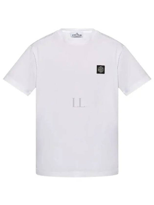 Logo Patch Short Sleeve T-Shirt White - STONE ISLAND - BALAAN 2