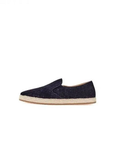 Men s Woven Pattern Suede Slip On Navy 271865 - BRUNELLO CUCINELLI - BALAAN 1