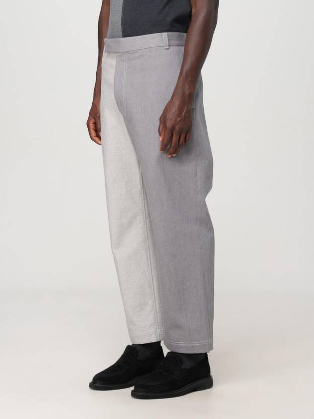 Contrast topstitching unconstructed straight pants gray - THOM BROWNE - BALAAN 5