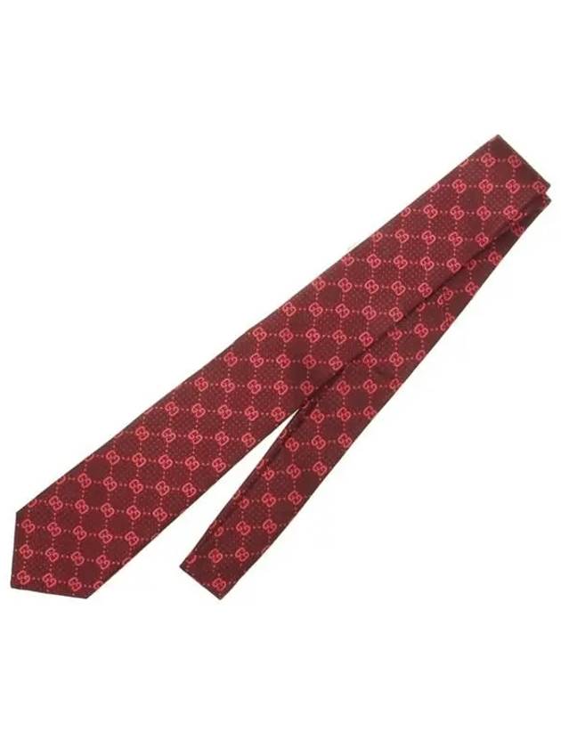 GG Silk Jacquard Tie Bordeaux - GUCCI - BALAAN 3