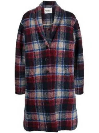 Gabrielle Coat Blue Red MA0019FAA1D24EBURD 968718 - ISABEL MARANT - BALAAN 1