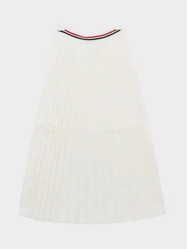 Cotton Stripe Pleated Skirt White - THOM BROWNE - BALAAN 2