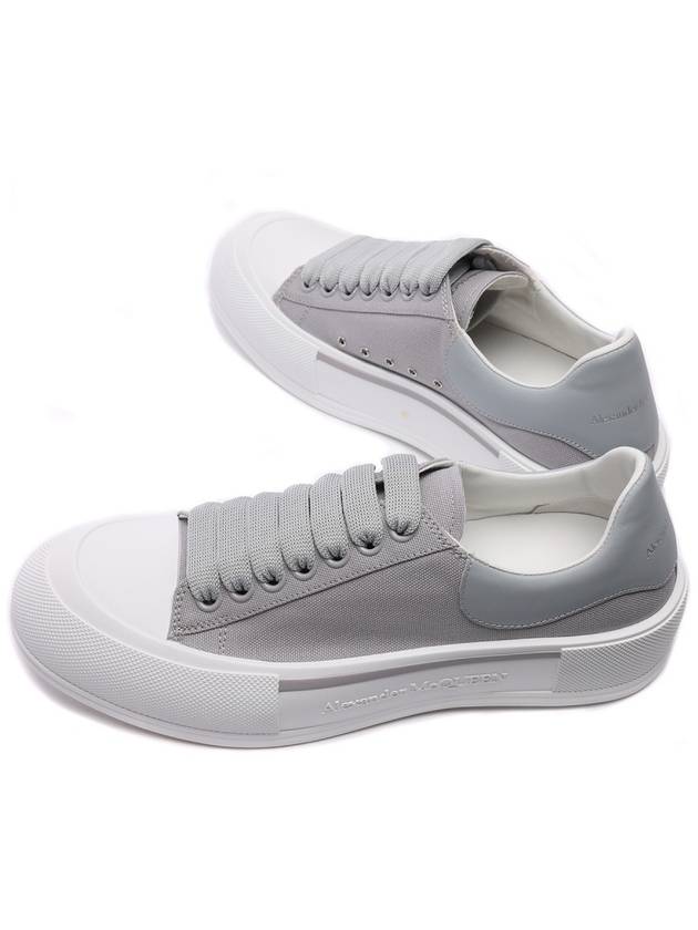 Deck Lace-Up Plimsoll Cool Low-Top Sneakers Grey - ALEXANDER MCQUEEN - BALAAN 7