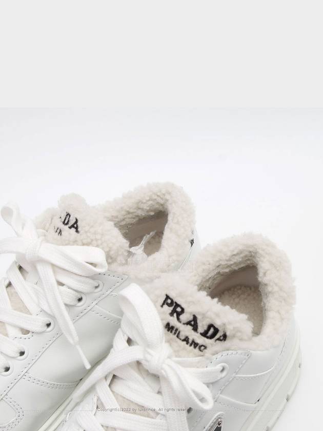 Lace shearling trim sneakers 1E947M 1241hva - PRADA - BALAAN 3