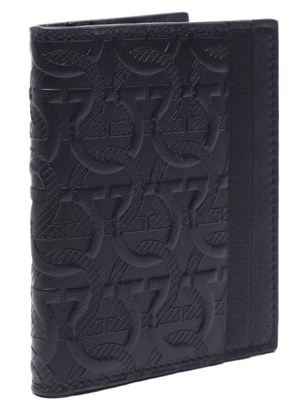 Travel Embossed Card Wallet Black - SALVATORE FERRAGAMO - BALAAN 4