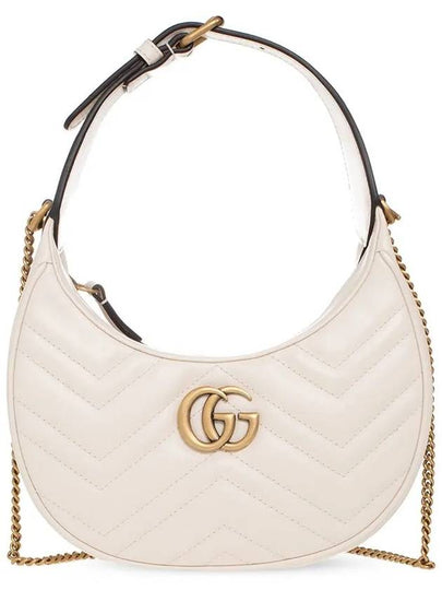 GG Marmont Half Moon Mini Bag White - GUCCI - BALAAN 2