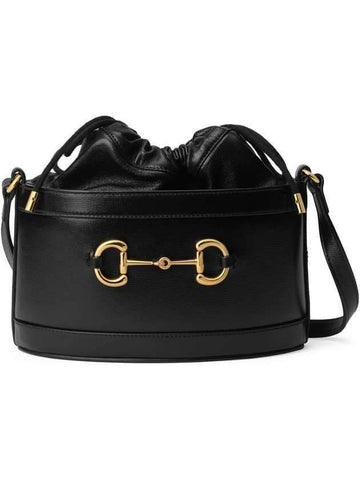 Women's 1955 Horsebit Small Bucket Bag Black - GUCCI - BALAAN 1