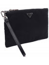 Saffiano Leather Strap Nylon Clutch Bag Black - PRADA - BALAAN 4