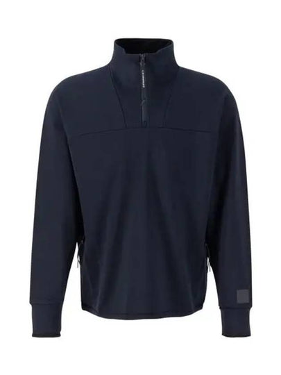 Metropolis Series Stretch Fleece Reverse Sweatshirt Navy - CP COMPANY - BALAAN 2