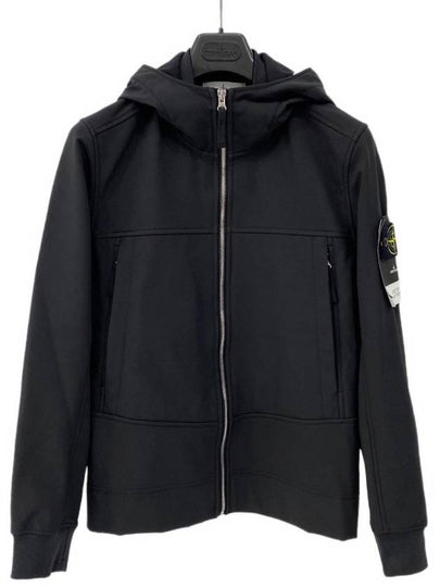 Soft Shell Brushed Lining Zip Up Hoodie Black - STONE ISLAND - BALAAN 2