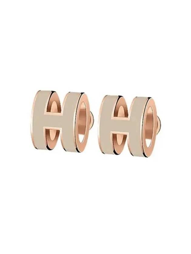 Mini Pop-Ache H Earrings Rose Gold Marron Glacec - HERMES - BALAAN 2