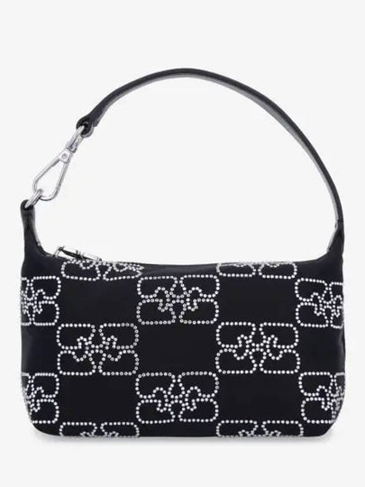 Small Butterfly Satin Sparkle Tote Bag Black - GANNI - BALAAN 2