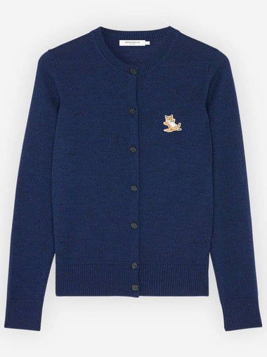 Chillax Fox Round Neck Cardigan Navy Women s - MAISON KITSUNE - BALAAN 1