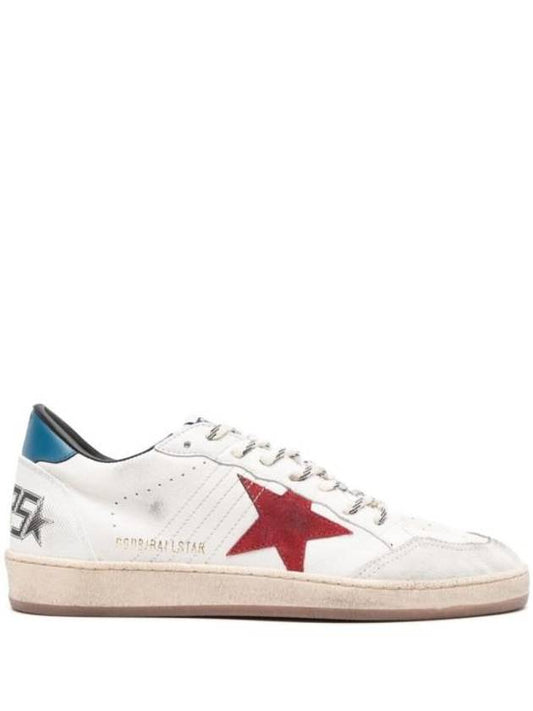 Ball Star Lace-up Leather Low Top Sneakers White - GOLDEN GOOSE - BALAAN 1