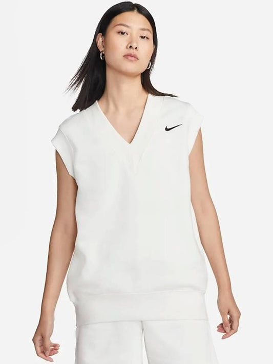 Sportswear Phoenix Fleece Oversized Vest White - NIKE - BALAAN 2