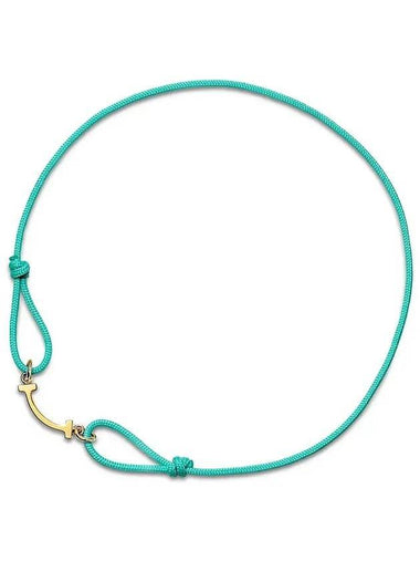 T Smile Bracelet Gold Blue - TIFFANY & CO. - BALAAN 1