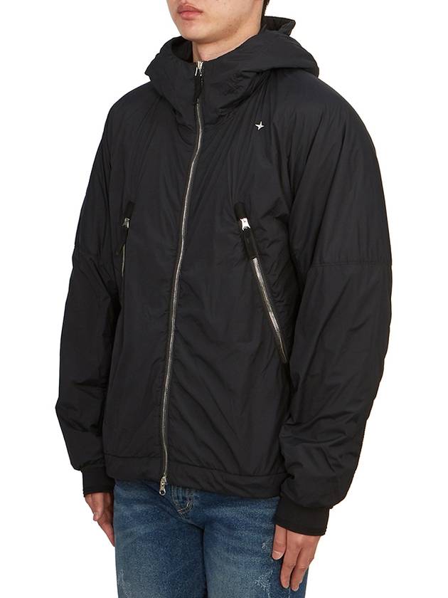 Star Embroidery Hooded Jacket Black - STONE ISLAND - BALAAN 4