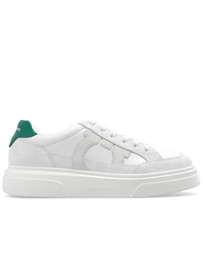 Gancini Outline Low-Top Sneakers White - SALVATORE FERRAGAMO - BALAAN 2