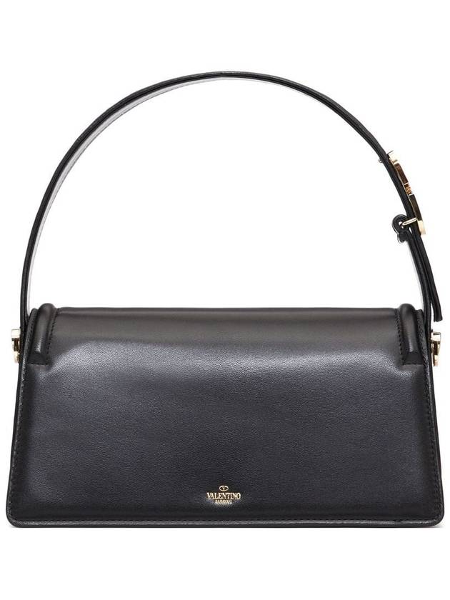 Sculpture Leather Shoulder Bag Black - VALENTINO - BALAAN 4