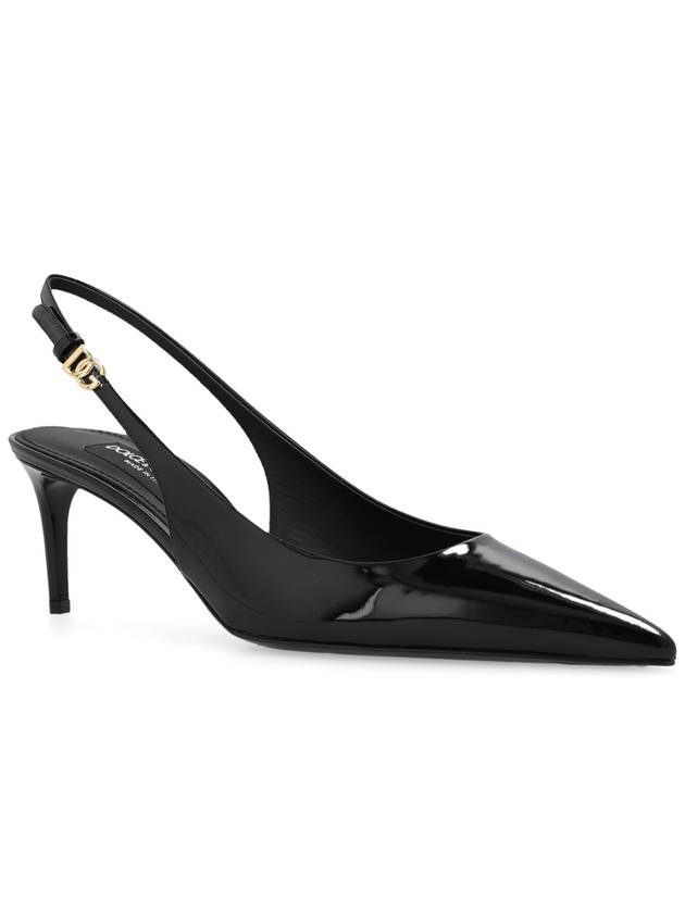 Pattern Leather Sling Back Heels Black - DOLCE&GABBANA - BALAAN 5