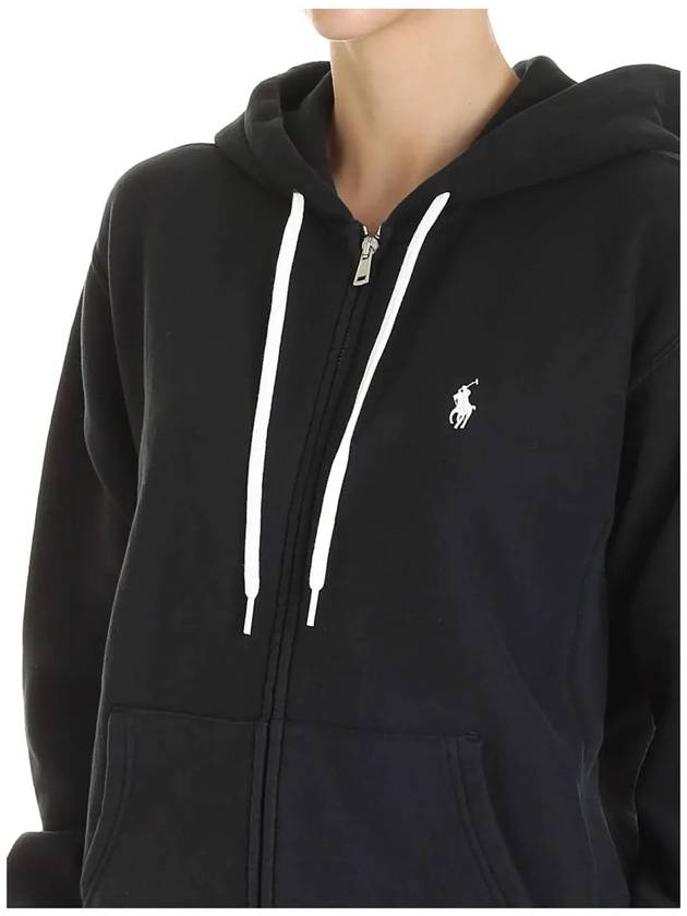 Embroidered Logo Zip Up Hoodie Black - POLO RALPH LAUREN - BALAAN 6