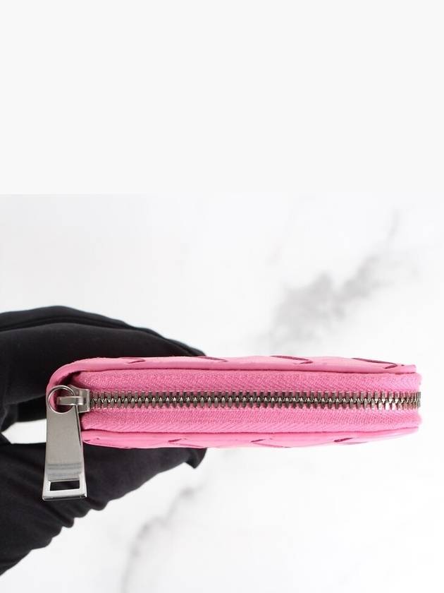 Intrecciato zipper around long wallet pink - BOTTEGA VENETA - BALAAN 5