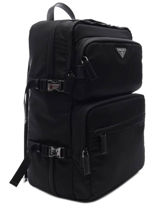 Re-Nylon Saffiano Leather Backpack Black - PRADA - BALAAN 4