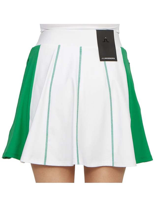 Women's Stripe Detail Golf Skirt White - J.LINDEBERG - BALAAN 8